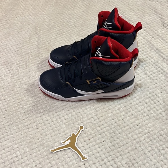 Nike Jordan Flight 45 High Blue & Red GS Sneaker CZ8768-400 - Youth Size 5 - Picture 6 of 10